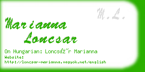 marianna loncsar business card